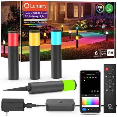 Lumary RGBAI Smart WiFi Pathway Lights 62ft (6 Pack), 1 pcs