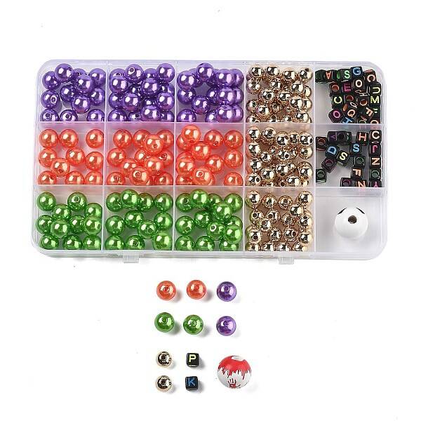 15 Grids DIY Acrylic & ABS Plastic & Wood Beads Jewelry Making Finding Kits