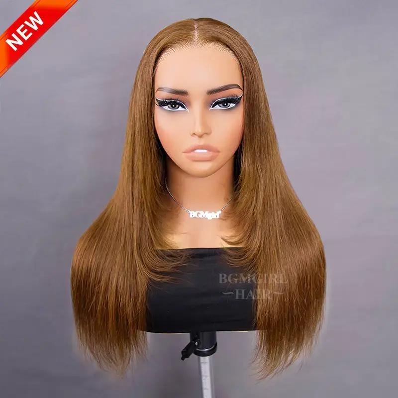 Layered Cut Chestnut Brown Straight Wear Go Wig 7x5 Lace Closure 180%