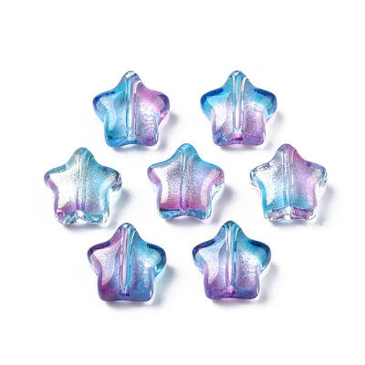 Transparent Spray Painted Glass Beads