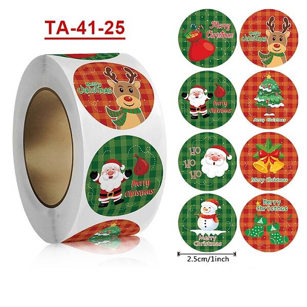 Christmas Theme Paper Self-Adhesive Stickers