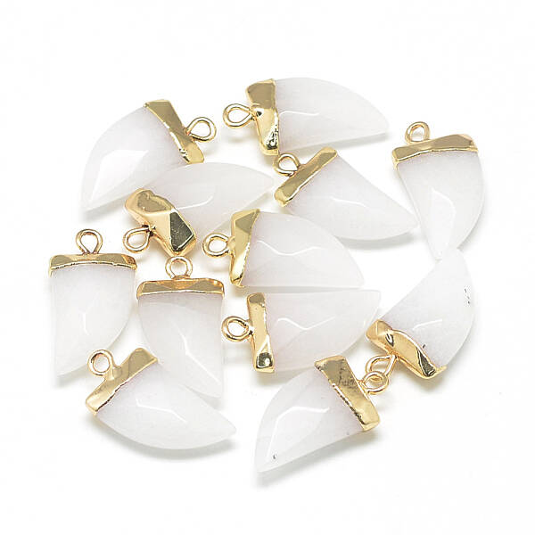 Natural White Jade Pointed Pendants