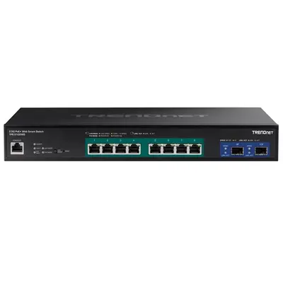 TRENDnet TPE-3102WS | 8-Ports 2.5GBase-T RJ-45 GbE PoE+ 2-Port 10GBase-X SFP+ Layer 3 1U Rack-mountable Gigabit Ethernet Netw...