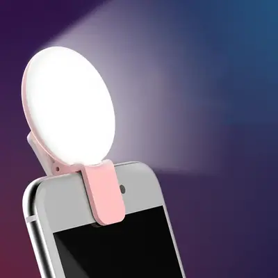 Phone Fill Light Clip, Mini Phone Flash Light, Plastic Portable 3 Gear Cellphone Selfie Light Suitable for Mobile Phone, Tab...