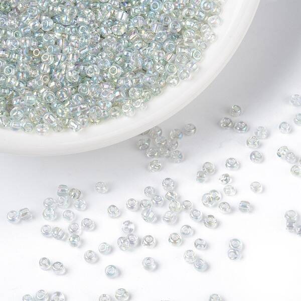 Round Transparent Colors Rainbow Glass Seed Beads