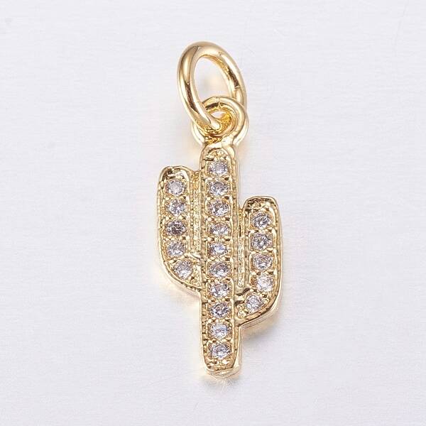 Brass Micro Pave Cubic Zirconia Charms