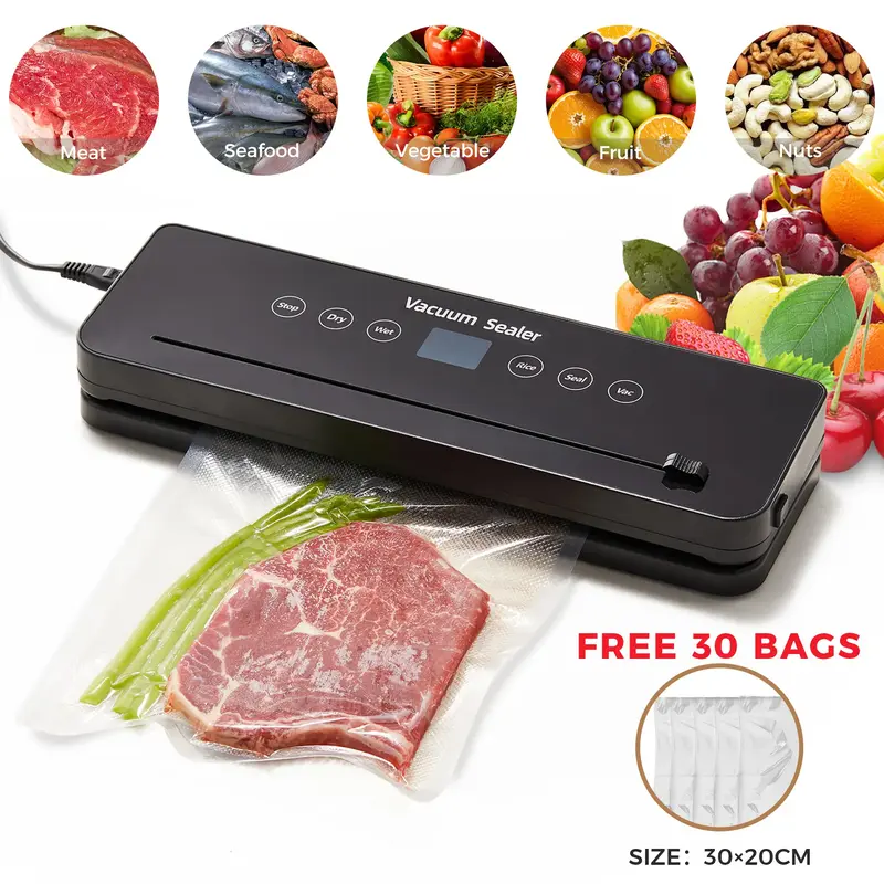 Kitexpert Viral Vacuum Sealer Machine - 5 Auto Modes for Dry, Wet, Vac, Rice, SEAL - Compact Design for Effortless Meal Stora...