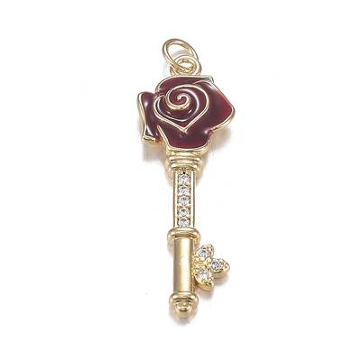 Brass Micro Clear Cubic Zirconia Pendants
