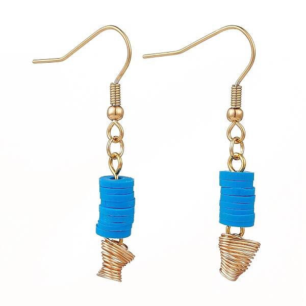 Polymer Clay Heishi Beads Dangle Earrings