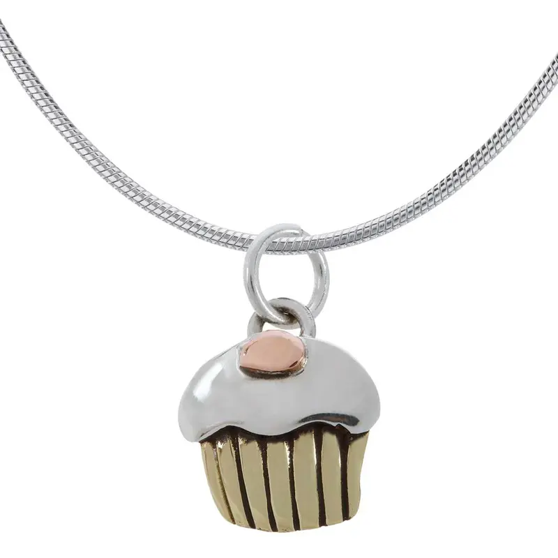 Mini Cupcake Necklace - with Sterling Cable Chain