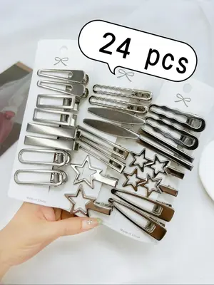 Cute Star Design Hair Clips Barrettes As Gift, Y2k Hair Accessories for Women & Girls, Star Shaped Hair Clips, Casual Versati...