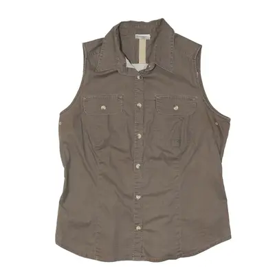 COLUMBIA Plain Shirt Brown Sleeveless Womens M
