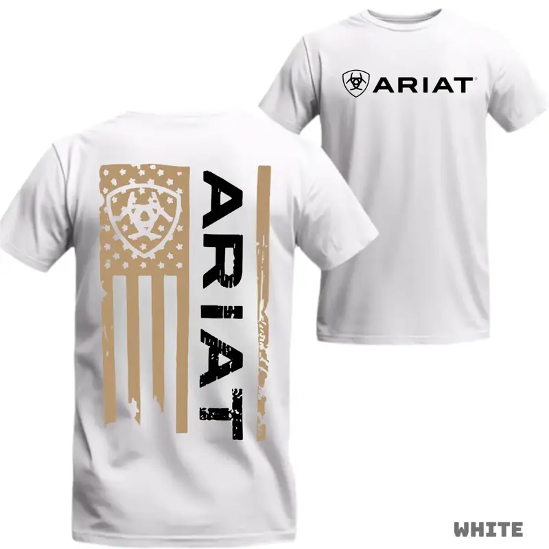 Ariat T-Shirt - Flag-inspired design with a bold emblem, perfect for those who appreciate classic and active style. Menswear ...