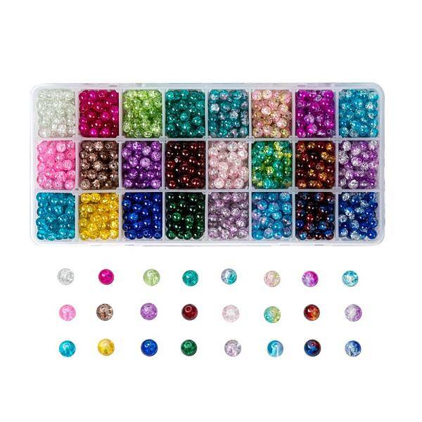 Spray Painted Crackle Glass Beads