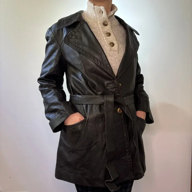 Castioni Leather Jacket - XL Brown Leather