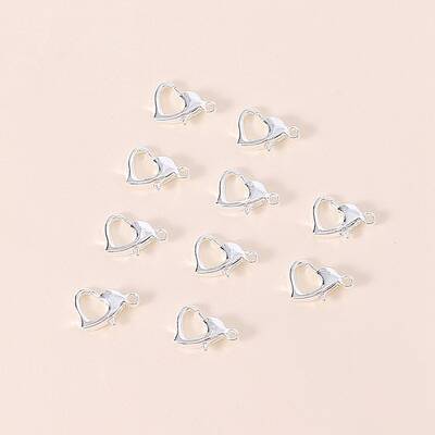Heart Alloy Lobster Claw Clasps