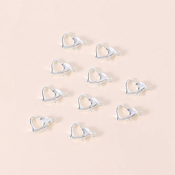 Heart Alloy Lobster Claw Clasps