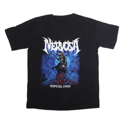 Nervosa Perpetual Chaos Mens Band T-Shirt Black Crew Neck L