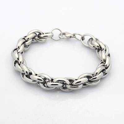 Tarnish Resistant Casual Style 304 Stainless Steel Double Link Chain Bracelets