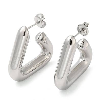 Non-Tarnish 304 Stainless Steel Triangle Stud Earrings