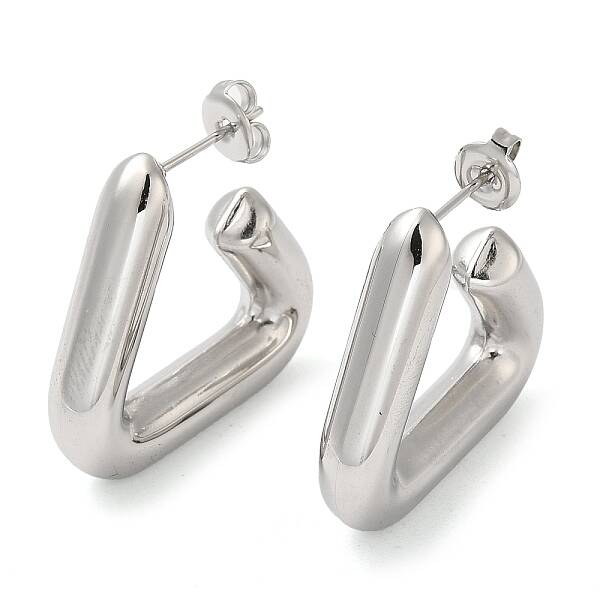Non-Tarnish 304 Stainless Steel Triangle Stud Earrings