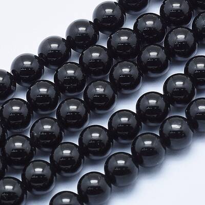 Natural Black Tourmaline Beads Strands