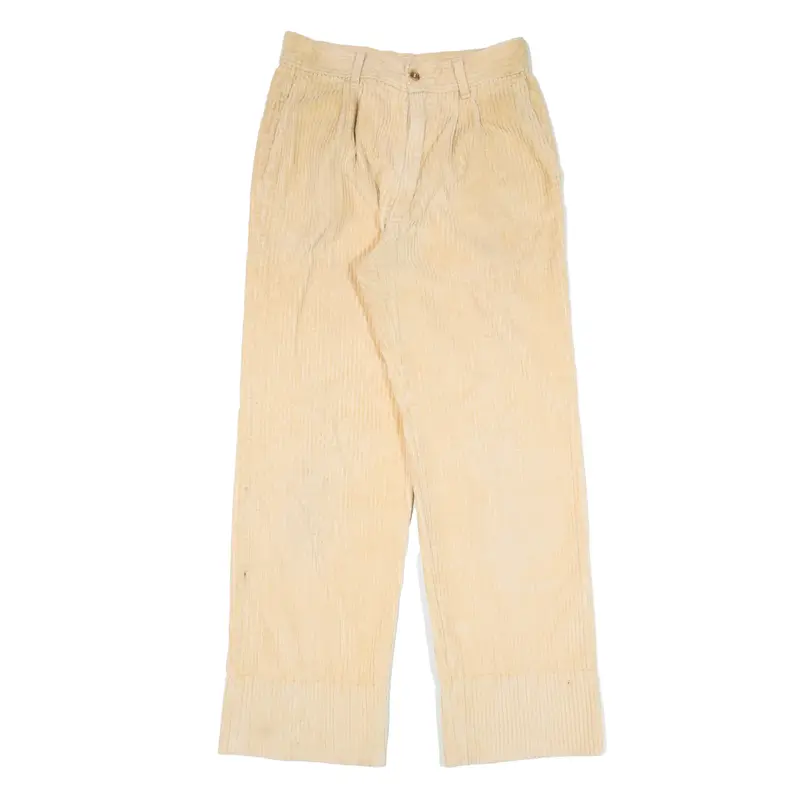 Corduroy Trousers Beige Relaxed Straight Womens W24 L28