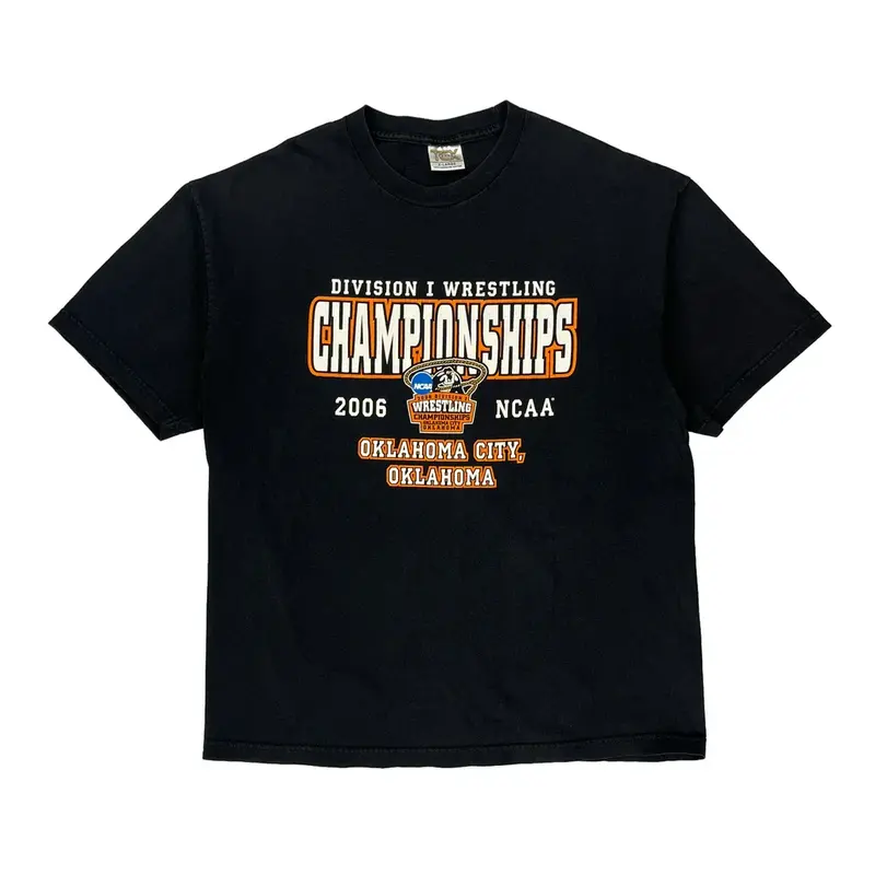 2006 Oklahoma City Wrestling Tcx Apparel Ncaa T-Shirt - XL Black Cotton