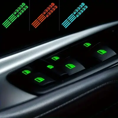 Car Door Interior Panel Window Console Button Switch Decal Luminous Sticker, Car Window Control Panel Button Switch Glow Stic...