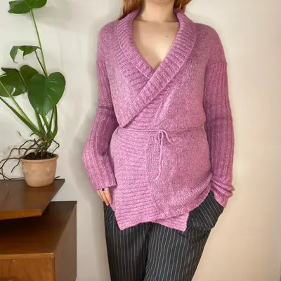 Sisley Cardigan - Medium Pink Acrylic Blend