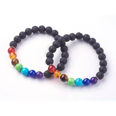 Natural Lava Rock Beads Stretch Bracelets