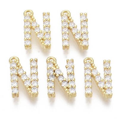 Brass Micro Pave Cubic Zirconia Charms