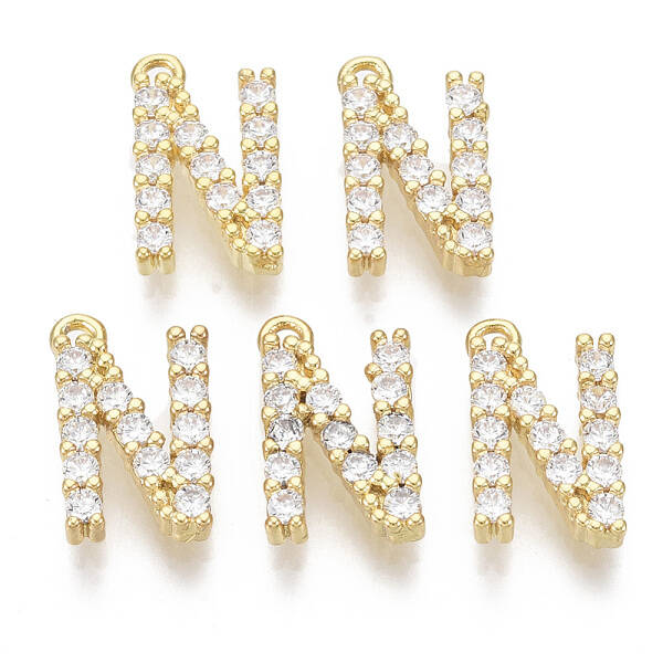 Brass Micro Pave Cubic Zirconia Charms