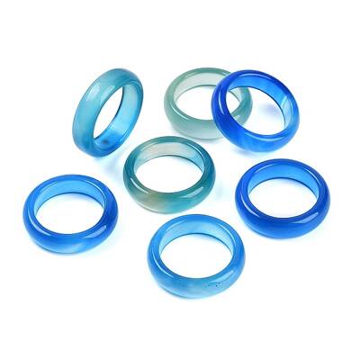 Dyed & Heated Natural Agate Finger Rings for Women