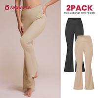 ‌SHOWITTY 2-Pack Plus Size Flare Leggings for Women with Pockets –  High-Waisted Workout Casual Wear Spring Outfits Light...