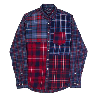 TOMMY HILFIGER New York Fit Mens Shirt Blue Check Long Sleeve S
