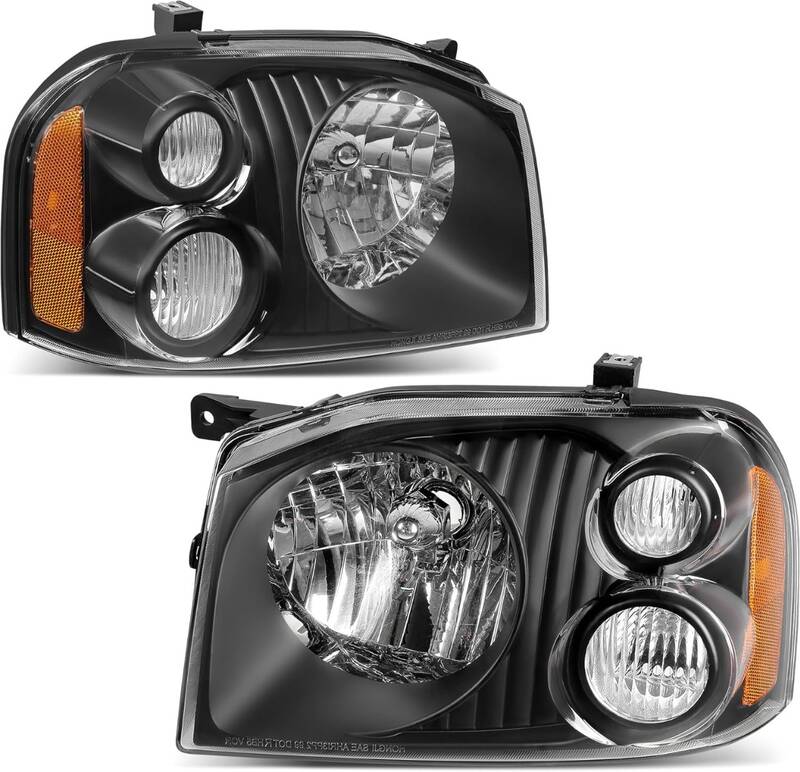 YITAMOTOR® Headlights Assembly Headlamps Compatible with 2001-2004 Nissan Frontier Pair Passenger and Driver Side Black Hous...
