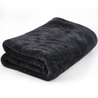 SUPER ABSORBENT CAR DRYING TOWEL,ULTRA SOFT MICROFIBER 1300GSM DOUBLE TWISTED-LOOP BLACK COLOR DRYING TOWEL FOR CARS TRUCKS S...