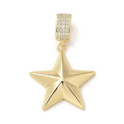 Brass Micro Pave Cubic Zirconia Pendants