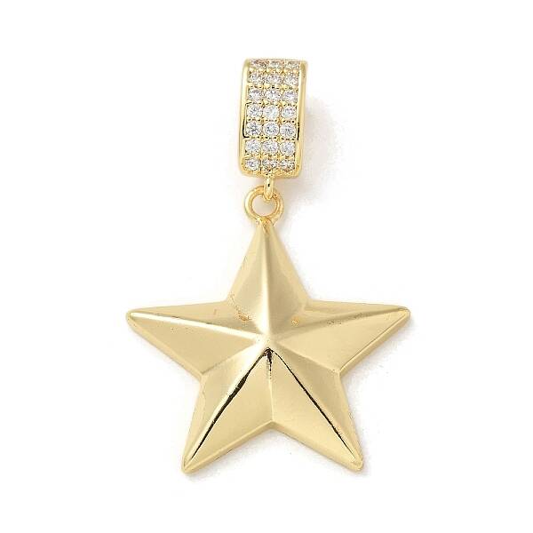 Brass Micro Pave Cubic Zirconia Pendants