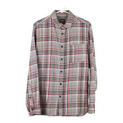 Jack & Jones Checked Flannel Shirt - Large Grey Cotton