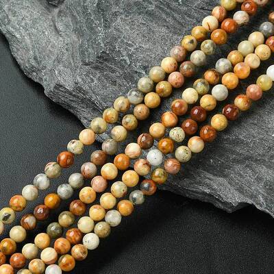 Natural Crazy Lace Agate Round Bead Strands