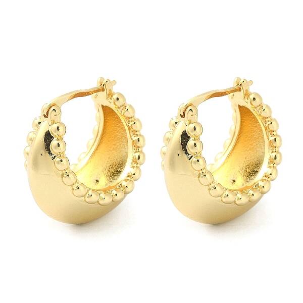 Rack Plating Brass Crescent Moon Hoop Earrings for Women