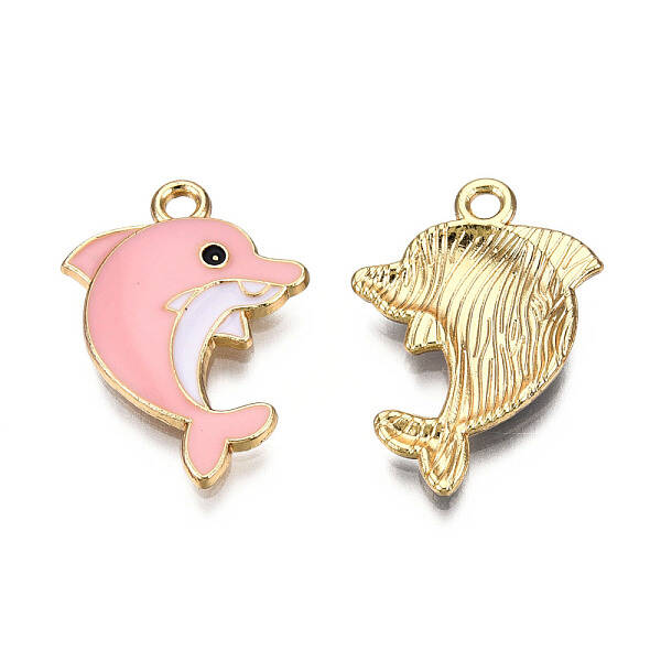 Light Gold Plated Alloy Enamel Pendants