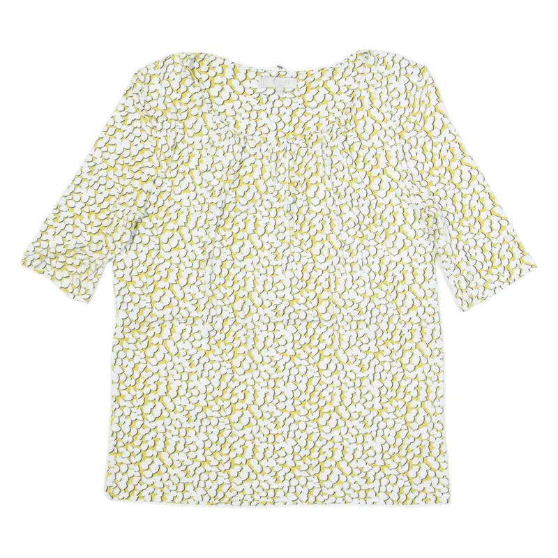 HOBBS LONDON Womens Printed Top Yellow Spotted S
