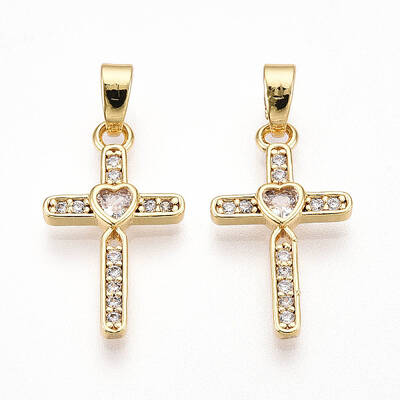Brass Micro Pave Cubic Zirconia Pendants