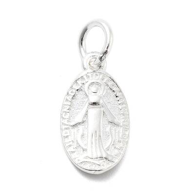 925 Sterling Silver Oval Miraculous Medal Virgin Charms