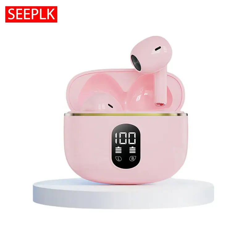 Wireless Earphone, In-ear Design Earphone with LED Display, Noise Cancelling Earbuds with Mic for Sports Gaming, Audio Travel...