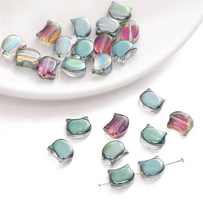 10Pcs Electroplate Glass Beads