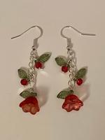 Cute Flower Design  Red Dangle Earrings, Fashionable Jewelry for Women, Daily Clothing Decor, Trendy All-match & Exquisite Je...